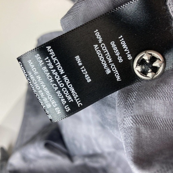 Affliction Black Premium Men's Long Sleeve Button Up Shirt - Picture 5 of 7